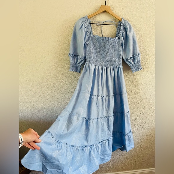 Hill House Blue Puff-Sleeve Maxi Dress - Picture 2 of 16